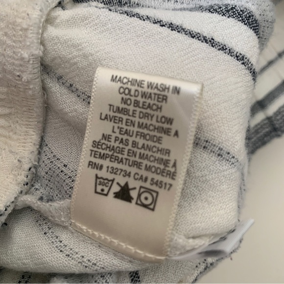 Cloth & Stone Striped Linen Blend Cropped Pants Medium Anthropologie - Picture 7 of 8